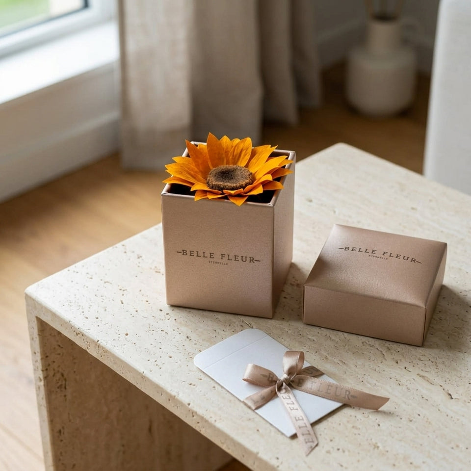 Caja de rosas Le Tournesol Rosé de BELLE FLEUR ECUADOR con hermosas rosas rosadas en una presentación elegante.