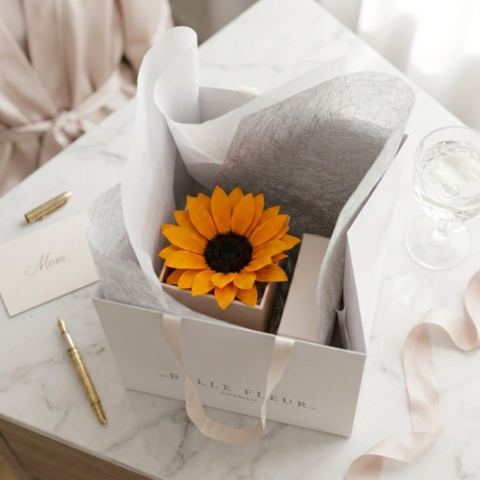 Cajas de rosas Le Tournesol Rosé de BELLE FLEUR ECUADOR con flores rosadas frescas en un arreglo elegante.